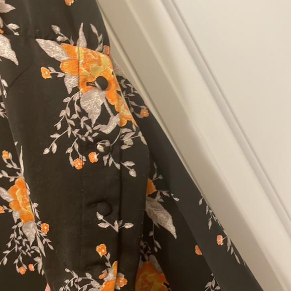 Free People Black Floral Skater Dress Size 2 - Picture 3 of 6